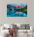 Sunset Morain Lake and Mountain Range Alberta Canada Landscape Wall Art in Water Canvas Painting